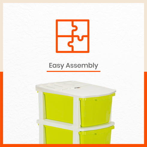 Stomo 5 Drawer Multi-Purpose Storage Organizer for Home and Office (Green)